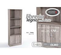 MOBILE LIBRERIA SCAFFALE ANTE RIPIANI OLMO GRIGIO ROVERE SBIANCATO 1706024 CM