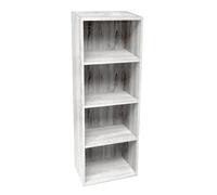 MOBILE LIBRERIA SCAFFALE BASSO MOBILETTO MODERNO DESIGN BIANCO LEGNO 1064024cm