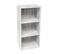 MOBILE LIBRERIA SCAFFALE BASSO MOBILETTO MODERNO DESIGN BIANCO LEGNO h804024cm