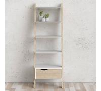 Mobile libreria scaletta a muro bianca rovere Librerie scala a parete 5 ripiani