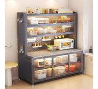 Mobile Macchina Caffè, Scaffali da Forno a 6 Ripiani for Cucine, Dispensa con Ripiani in Pietra, Pannelli Sospesi fai da te, Ruote Mobili a 360°, Ante for Mobili in Acrilico