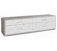 Mobile Madia 4 cassetti H50 L179 P47 Cm struttura Cemento frontali Bianco ossido