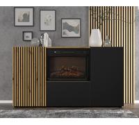 Mobile madia Auris cm 148.8x42x82h soggiorno con caminetto rovere.