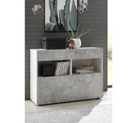 Mobile Madia con Anta Cassetto Bianco Grigio Porta Tv Buffet Credenza Soggiorno