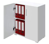 Mobile Madia con Doppia Anta 2 Ripiani Mobiletto Credenza Cucina Bagno Bianco