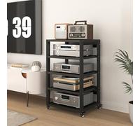 Mobile mobile per audio e video, supporto multimediale a 4 livelli per TV ad angolo, rack HiFi per soggiorno, giochi e sale di registrazione