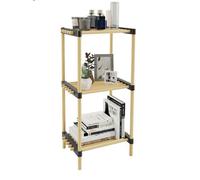 Mobile,Mobiletto,Scaffale Bagno in Legno Naturale 3 Ripiani P28xL40xH75 cm