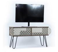 Mobile Moderno Porta TV Noce Nero Industrial da Soggiorno Basso Design in Legno