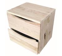 Mobile Modulare in Pino Massiccio Grezzo con 2 Cassetti 36x30x36 cm Unionwood
