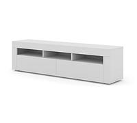 Mobile “Moreno” per la TV da 160 cm, da appendere o da posizionare sul pavimento, universale, anche per sistemi Hi-Fi, colore bianco opaco
