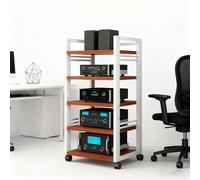Mobile Multimediale A 5 Livelli Con Ruote, Scaffali Audio-video Regolabili, Moderno Mobile Stereo Con Ripiano Per Ricevitore, Rastrelliera Per Componenti Audio Per Casa/ufficio/teatro(White2)