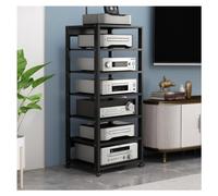 Mobile Multimediale Audio-Video Audio AV Tower Media Stand Armadio Audio HiFi Rack con Ruote Universali con Portaoggetti Scaffalatura per CD for Giochi Soggiorno Ufficio Di Hotel(Nero)
