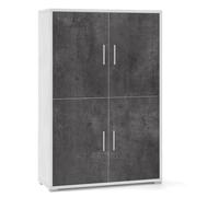 Mobile Multiuso 4 Ante 108x161x41 cm Ossido Bianco/Ossido Nero