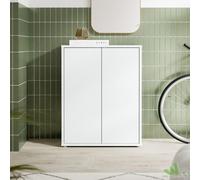 MOBILE MULTIUSO 4 RIPIANI 2 ANTE GRIGIO CHIARO 74.5x34.9xH 99.1 cm CASA UFFICIO