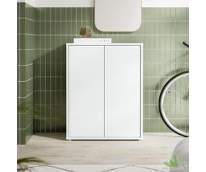 MOBILE MULTIUSO 4 RIPIANI 2 ANTE GRIGIO CHIARO 74.5x34.9xH 99.1 cm CASA UFFICIO