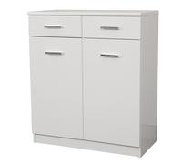 Mobile multiuso 69x34 con 2 ante e 2 cassetti CLASSIC Bianco Lucido