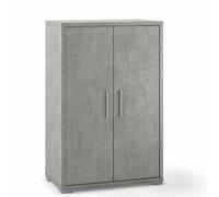 Mobile multiuso con 2 ripiani Armadio ufficio cemento con 2 ante 110x71x41 cm