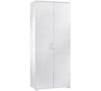 Mobile multiuso con doppia anta 4 ripiani regolabili 195x90x45 cm bianco Bianco
