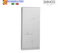 Mobile Multiuso Da Bagno Legno Bianco Laccato Armadio Serie HOME Ante Cassetti