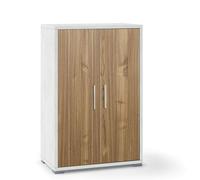 Mobile multiuso ripiani Armadio ufficio bianco con 2 ante noce 110x71x41 cm