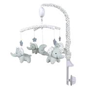 Mobile Musicale Elefante in Peluche - Carillon a Manovella con Giocattoli Appesi Rotanti | Giocattolo Morbido per Culla Bambino e Bambina | Decorazione Rilassante per Cameretta