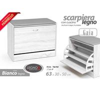 MOBILE PANCA SCARPIERA A RIBALTA SEDUTA CUSCINO BIANCA SALVASPAZIO 633050CM