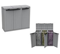 Mobile Pattumiera 3 Posti 102X39X89h Armadietto Raccolta Differenziata ECOCAB 3