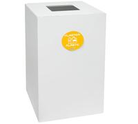 Mobile pattumiera in acciaio verniciato per raccolta differenziata, Bidone con scomparto singolo da 100 litri, Contenitori resistenti alle intemperie, L45 x P48 x H80 cm (BIANCO RAL9016)