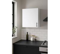 Dmora - Mobile pensile 1 anta Este, Armadietto sospeso, Mobiletto a muro, Armadio ausiliario multifunzione, 60x34 h59 cm, Bianco