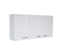 Mobile Pensile Cucina Bianco Lucido 120 cm con 2 Pensili e Ripiano