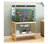 Mobile per acquario con struttura in metallo, Supporto for acquario in metallo, rack a 2 livelli for carichi pesanti, nero/bianco/oro, (30-100) x(30-40) x70 cm(Gold-a,100x40x70 cm)