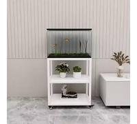 Mobile per acquario con struttura in metallo, Supporto for acquario portatile, supporto for serbatoio in metallo, ingombro compatto, multicolore, dimensioni multiple(White,23.6x11.8x30.1in)