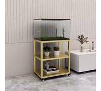 Mobile per acquario con struttura in metallo, Supporto for acquario portatile, supporto for serbatoio in metallo, ingombro compatto, multicolore, dimensioni multiple(Gold,15.7x11.8x30.1in)