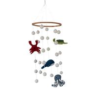Mobile per bambini in feltro, lavorato a mano, commercio equo, decorazione per la cameretta dei bambini, per ragazze e ragazzi, da appendere sopra il fasciatoio, lettino, box, animali marini