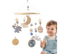 Mobile Per Culla | Decorazione Legno Per Camera Dei Bambini | Con Tema Spaziale Girevole 360 Gradi Rilassante Stimolazione Visiva Gioco Notturno Da Viaggio Asilo
