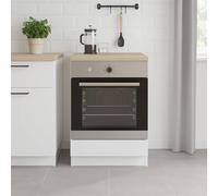 Dmora - Mobile per forno Pau, Base forno da incasso, Mobile contenitore con vano forno, Struttura base per elettrodomestico, 60x60 h90 cm, Bianco e Rovere
