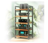 Mobile Per Giradischi E Vinili 5/7 Ripiani Mobile Con Ruote Universali, Supporto Per Giradischi, Media Stand Mobiletto Regolabile, per Sala Teatro(Teak,5tier)