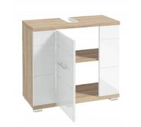 Mobile per lavabo con foro per sifone 70x62,5x31,5cm Sonoma Rovere Bianco Rita