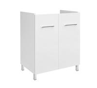 Mobile per lavatoio in ceramica 60x50 cm due ante - Bianco