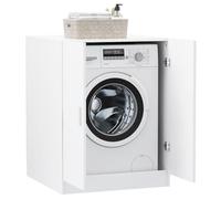 Mobile per Lavatrice Bianco Mobile Lavatrice Esterno con 2 Anta 70,5x71,5x91,5 cm, Mobile Coprilavatrice da Interno , Resistente all'Umidità, Spazioso per Prodotti Bucato e Pulizia (Peso 31.5 KG)