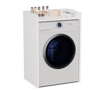 Mobile per Lavatrice o Asciugatrice con Ripiano Superiore - Mobile Copri Lavatrice da Bagno/Lavanderia, Design Minimal, Struttura con Fianchi e Schienale, in Diversi Colori MLT1 (Bianco)