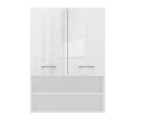 CDF Armadio per lavatrice Pola Mini DK | Colore: bianco lucido | Armadio moderno sopra la lavatrice | ripiano | Ripiani spaziosi | Montaggio facile | Lati lisci senza tappi terminali