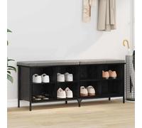 vidaXL Scarpiera con ripiano, colore nero, effetto rovere, 131 x 35 x 50 cm, rustico, robusto organizzatore interno, design elegante, molto spazio per le scarpe