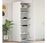 vidaXL Mobile per Scarpe Bianco 80x35.5x180 cm Legno Ingegnerizzato
