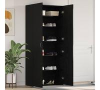 vidaXL Armadio per Scarpe Nero Rovere 80x35,5x180 cm Legno ingegnerizzato