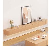 Mobile per TV galleggiante con ante montato a parete, grande mobile per TV, stile rustico contemporaneo (legno, 220 cm)
