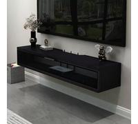 Mobile per TV galleggiante, in legno massello, con cassetti ribaltabili, mensola moderna per soggiorno, camera da letto, media gaming