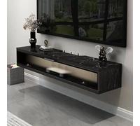 Mobile per TV galleggiante, in legno massello, con cassetti ribaltabili, mensola moderna per soggiorno, camera da letto, media gaming