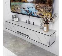 Mobile per TV sospeso da parete, 130 cm, in legno, elegante mensola per TV da appendere, per soggiorno e casa, ufficio, design moderno, unità di intrattenimento salvaspazio