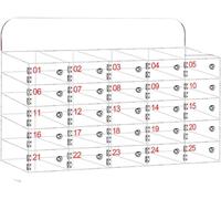 Mobile Phone Storage Cabinet 25 Grid Wall Mounted Nizer per Ufficio Aula & Sala Conferenze - Armadietto del personale per una gestione efficiente dello spazio